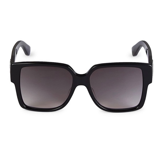 YSL SAINT LAURENT BLACK OVERSIZED SUNGLASSES LOGO Gradient Lenses 55mm - Picture 3 of 4